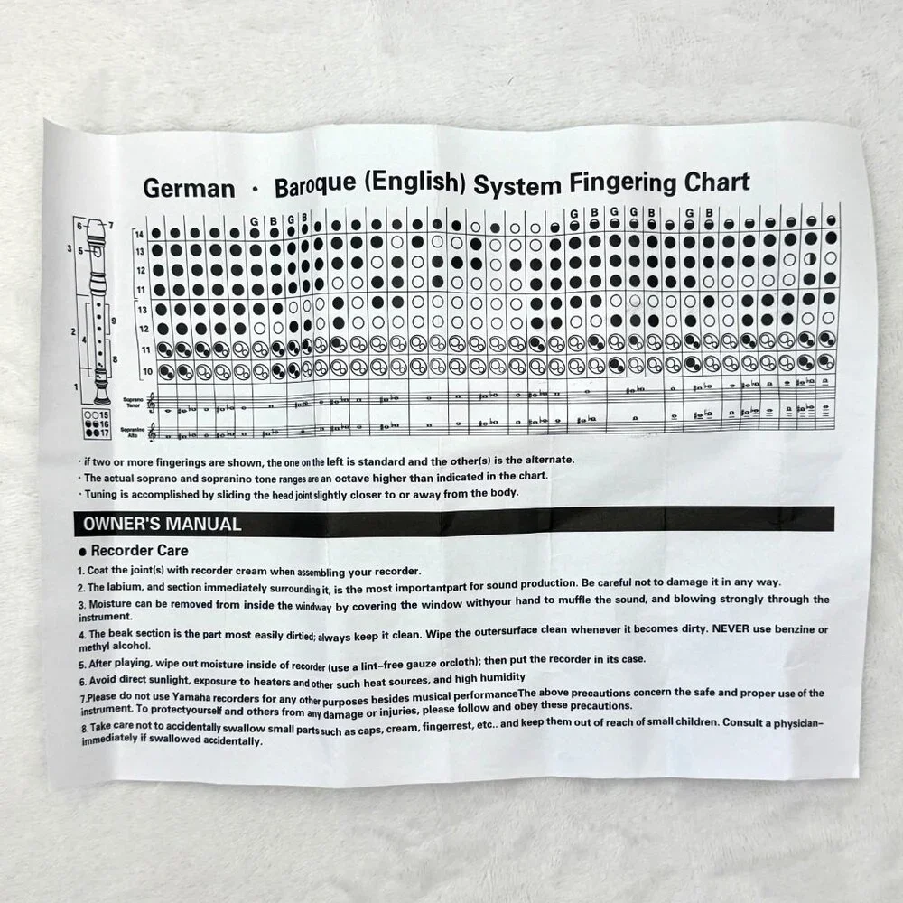 Dregift Soprano Recorder Instrument Beginner German Fingering 8 Hole Descant